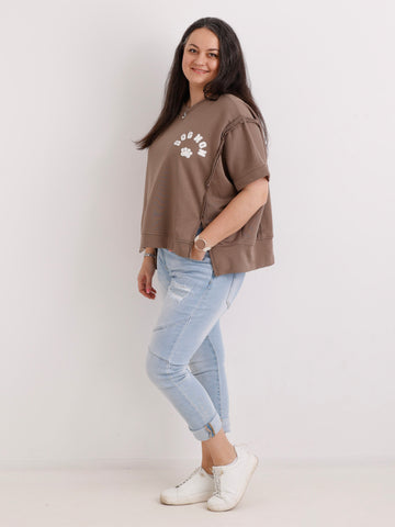 Kurzarm-Sweatshirt DOGMOM.S – One Size Gr. 38-48
