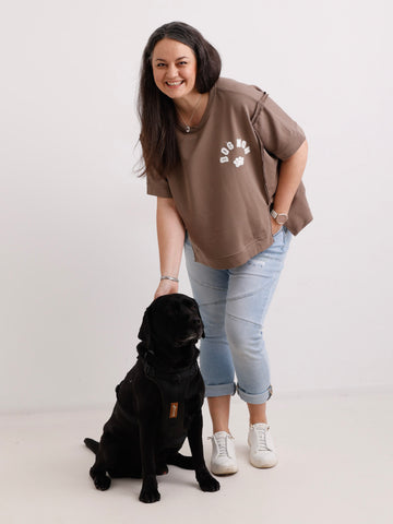 Kurzarm-Sweatshirt DOGMOM.S – One Size Gr. 38-48