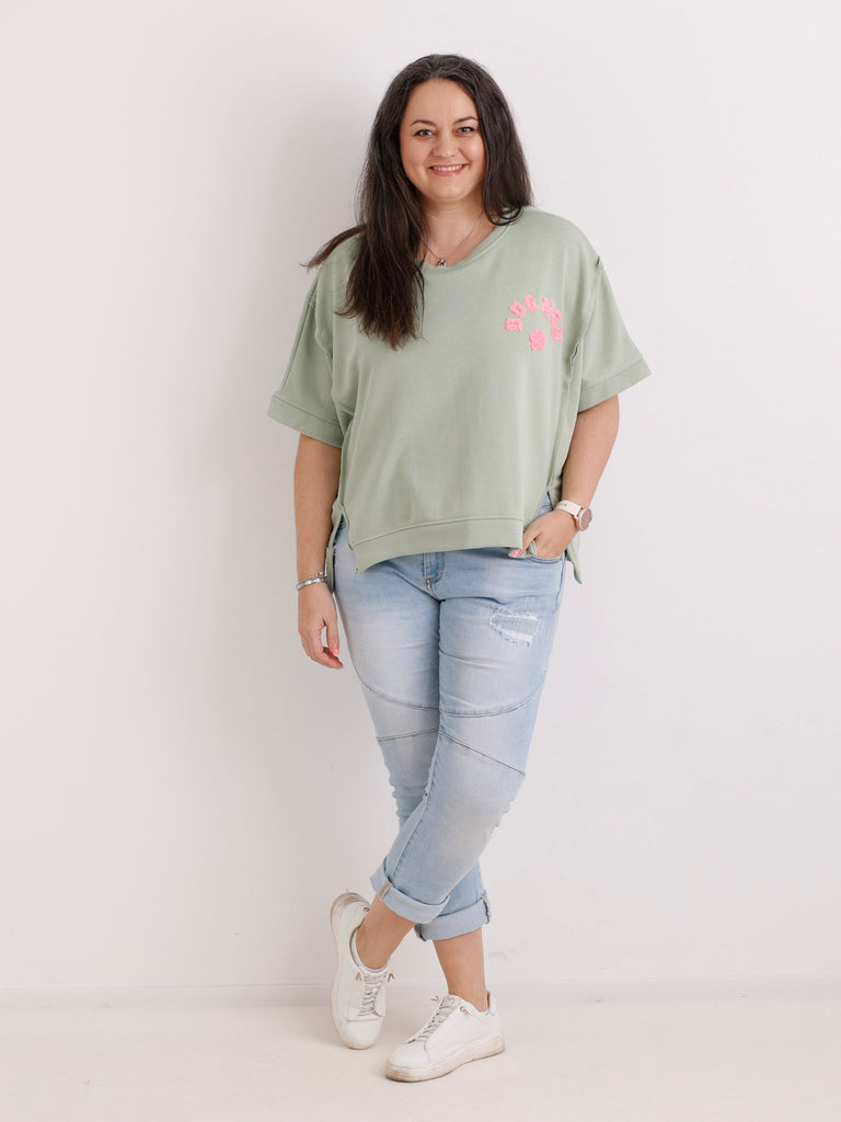 Kurzarm-Sweatshirt DOGMOM.S – One Size Gr. 38-48