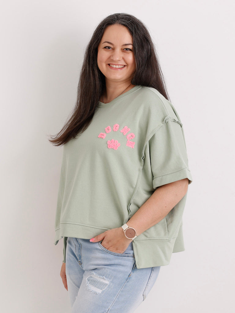 Kurzarm-Sweatshirt DOGMOM.S – One Size Gr. 38-48