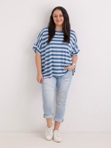 T-Shirt FEE.S blau - One Size Gr. 40-48