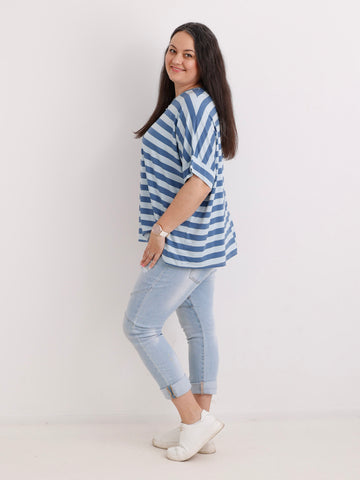 T-Shirt FEE.S blau - One Size Gr. 40-48