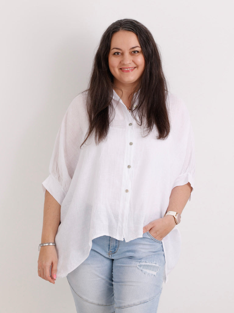 Oversize Leinen-Bluse MAGGIE.S Gr. 40-50