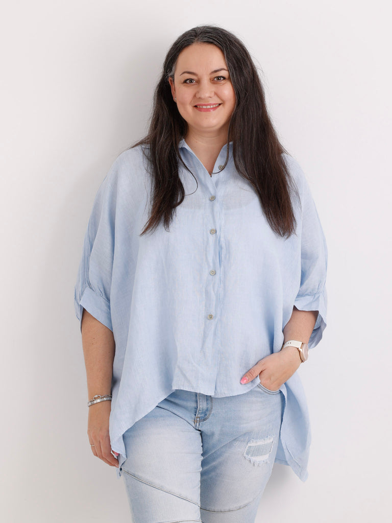 Oversize Leinen-Bluse MAGGIE.S Gr. 40-50
