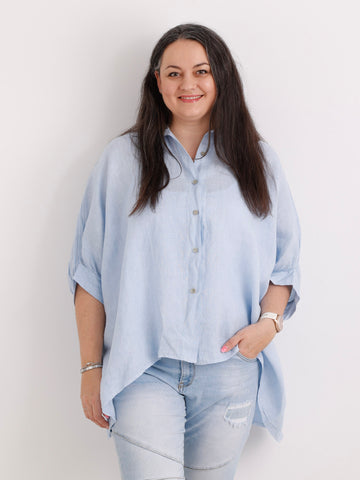 Oversize Leinen-Bluse MAGGIE.S Gr. 40-50
