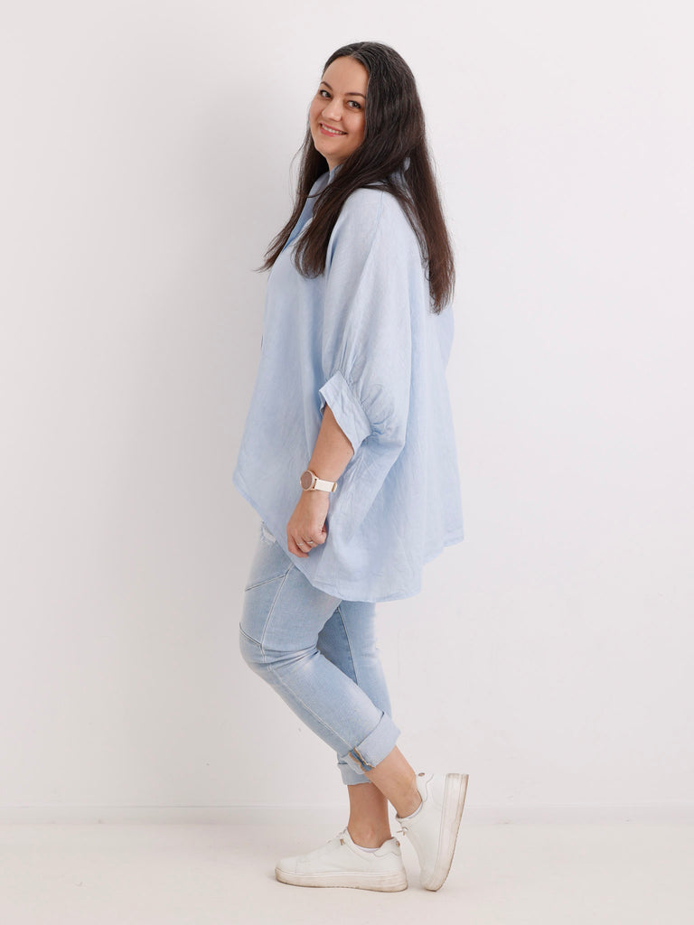 Oversize Leinen-Bluse MAGGIE.S Gr. 40-50