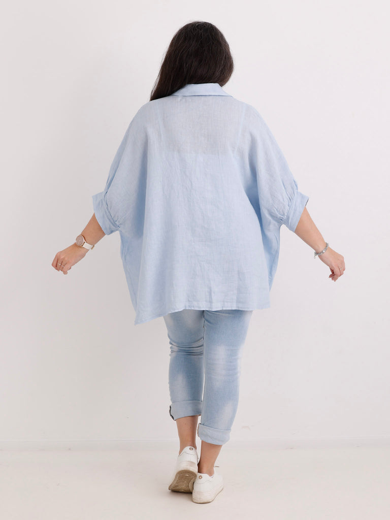 Oversize Leinen-Bluse MAGGIE.S Gr. 40-50