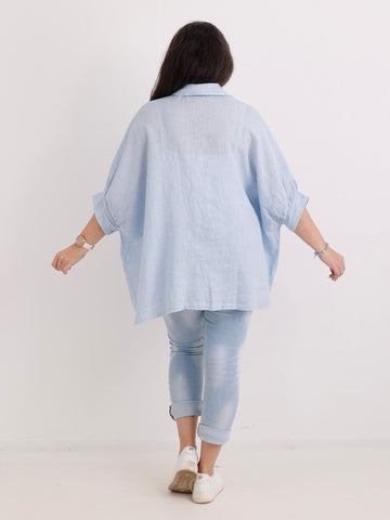 Oversize Leinen-Bluse MAGGIE.S Gr. 40-50
