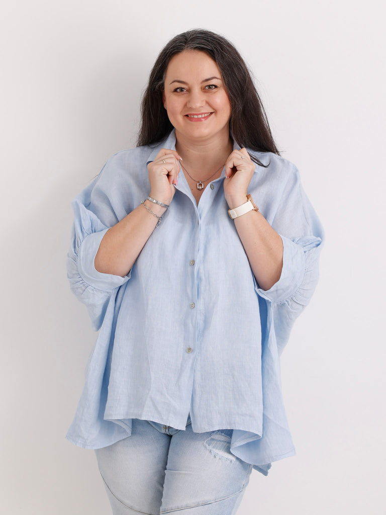 Oversize Leinen-Bluse MAGGIE.S Gr. 40-50