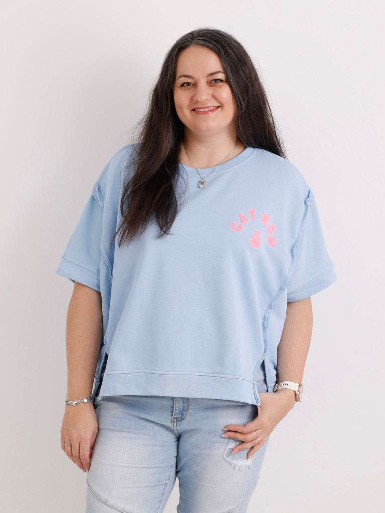 Kurzarm-Sweatshirt CATMOM.S – One Size Gr. 38-48