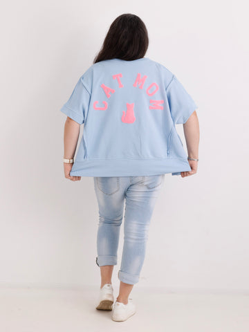Kurzarm-Sweatshirt CATMOM.S – One Size Gr. 38-48