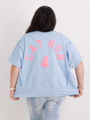 Kurzarm-Sweatshirt CATMOM.S – One Size Gr. 38-48
