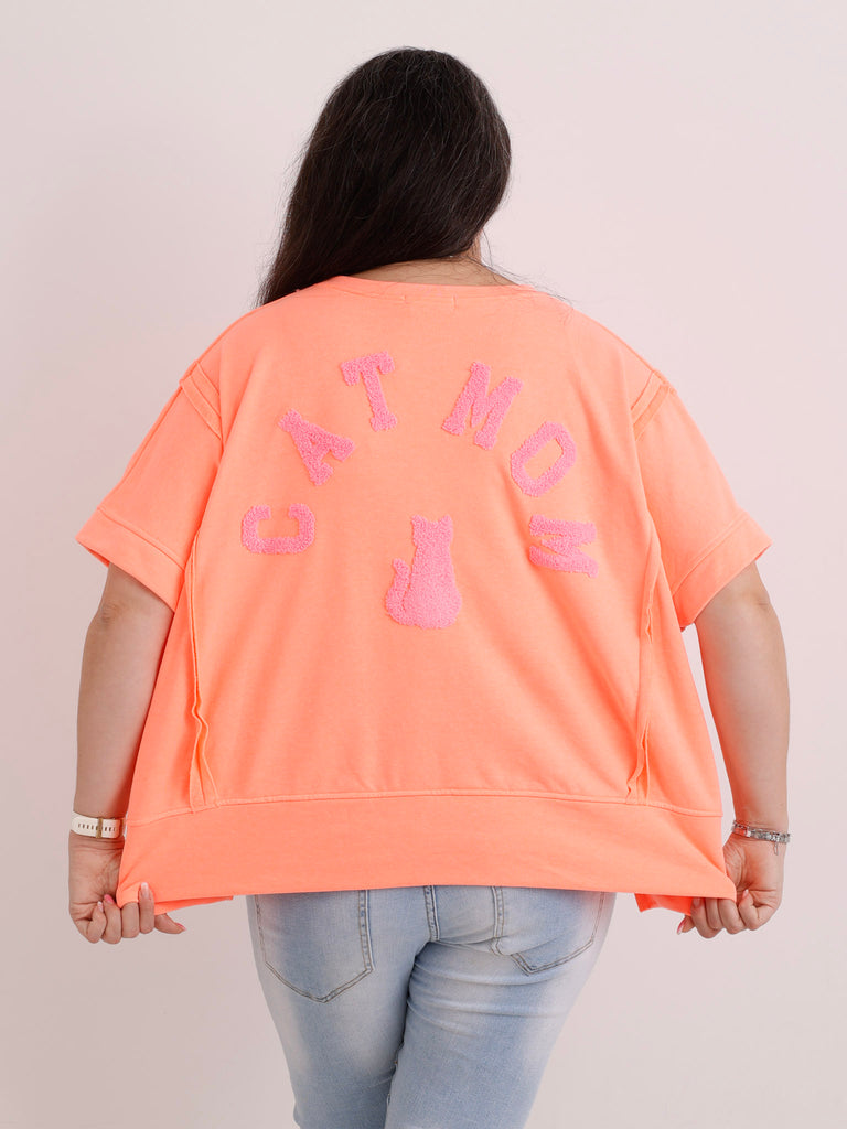 Kurzarm-Sweatshirt CATMOM.S – One Size Gr. 38-48