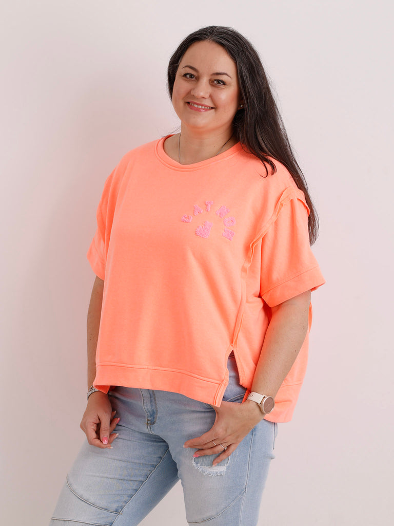 Kurzarm-Sweatshirt CATMOM.S – One Size Gr. 38-48