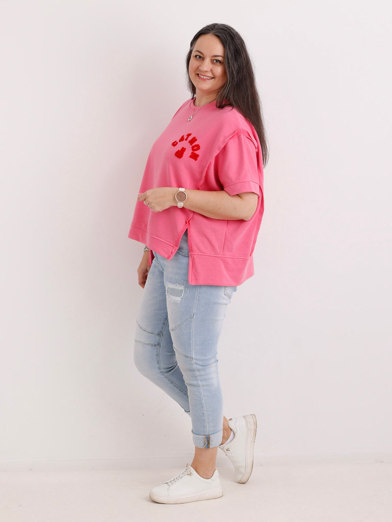 Kurzarm-Sweatshirt CATMOM.S – One Size Gr. 38-48