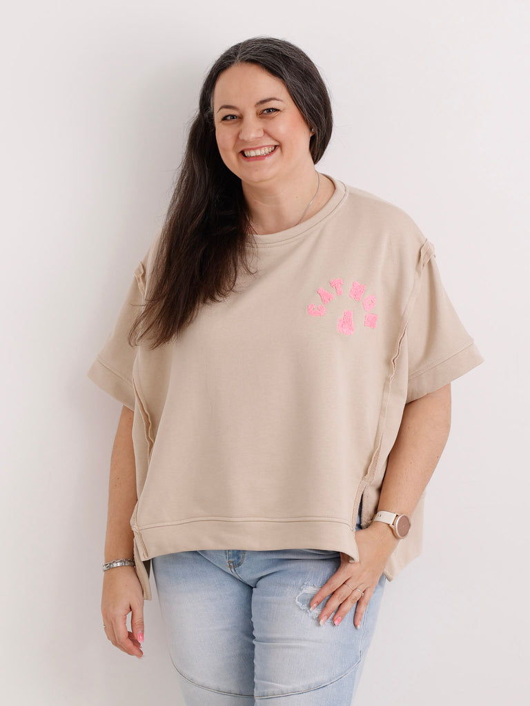 Kurzarm-Sweatshirt CATMOM.S – One Size Gr. 38-48