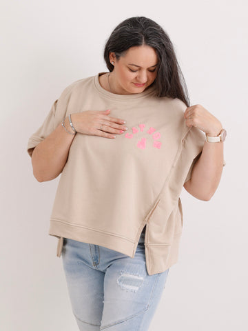 Kurzarm-Sweatshirt CATMOM.S – One Size Gr. 38-48