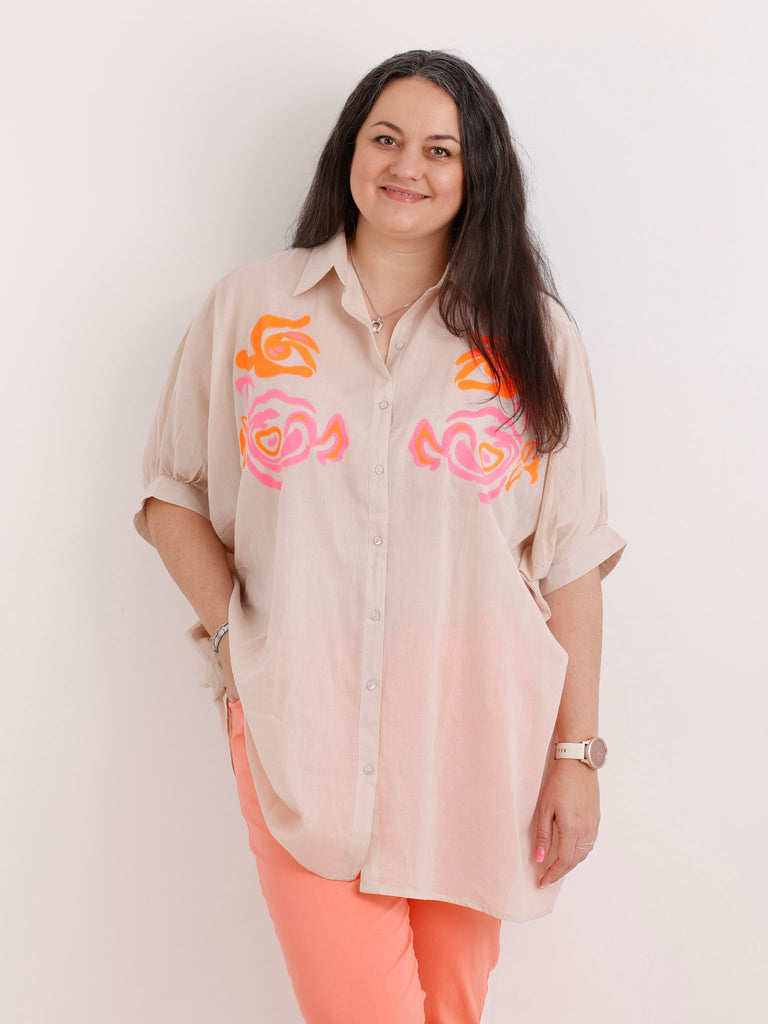 Oversize Baumwoll-Bluse MILOU.S Gr. 40-50