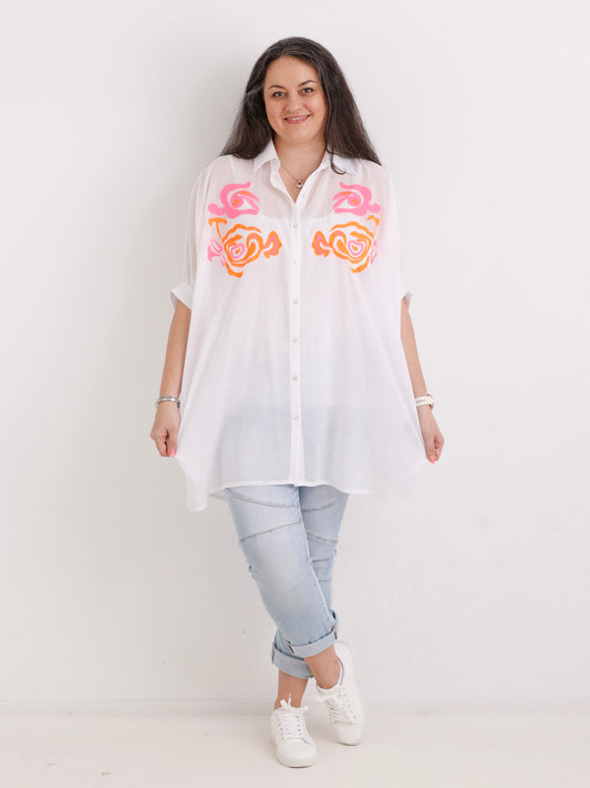 Oversize Baumwoll-Bluse MILOU.S Gr. 40-50