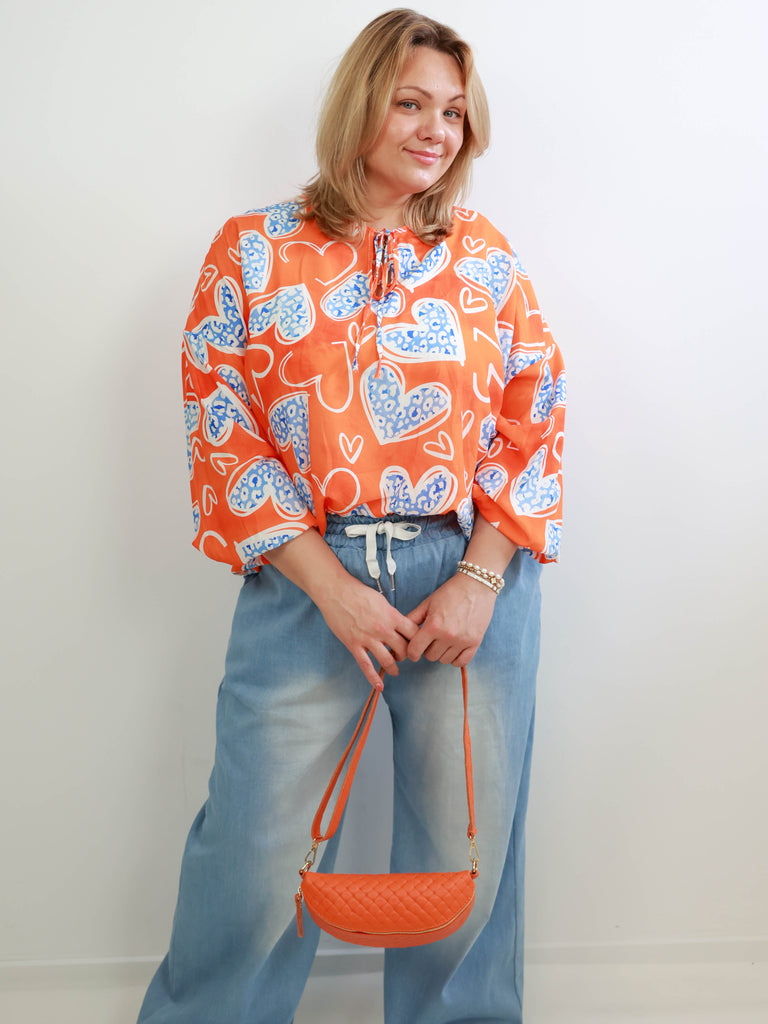 ÈLISE XXL Bluse -  orange/blau