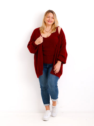 THEA Curvy Size - Strickjacke mit Stricktop - verschiedene Farben