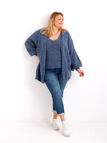 THEA Curvy Size - Strickjacke mit Stricktop - verschiedene Farben