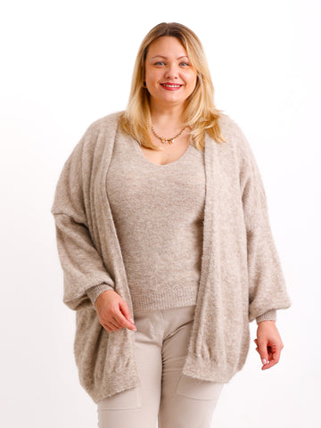 THEA Curvy Size - Strickjacke mit Stricktop - verschiedene Farben