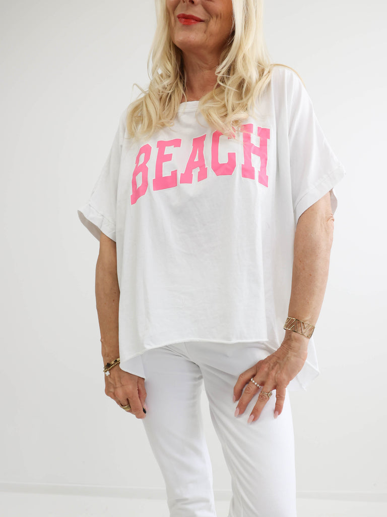 BEACH XXL T-Shirt - weiß