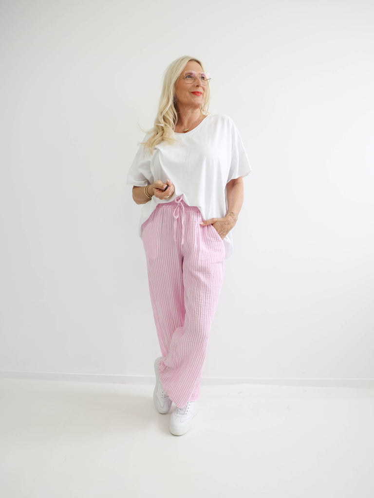 BENNY  Musselin  Hose - gestreift