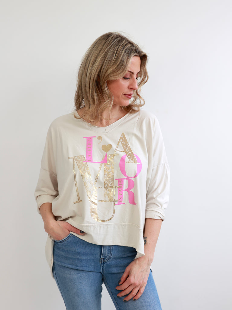 L´AMOUR  Longsleeve - verschiedene Farben