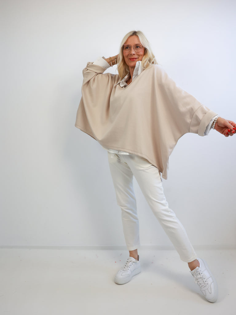 PAULINE Plus Size Sweater uni - beige