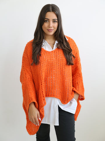 COZY ME Strickpullover - orange