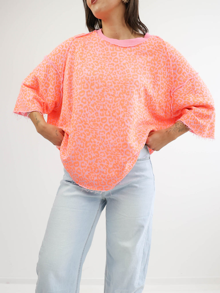 HELEN Leo Oversize Kurzarm Sweater - verschiedene Farben