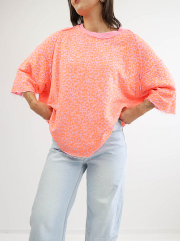 HELEN Leo Oversize Kurzarm Sweater - verschiedene Farben