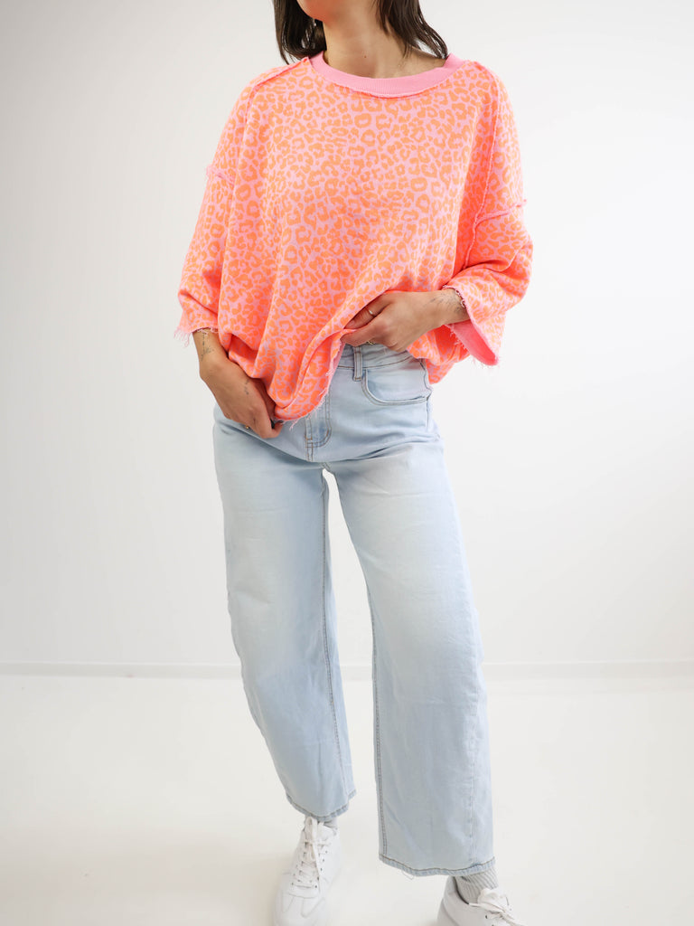 HELEN Leo Oversize Kurzarm Sweater - verschiedene Farben