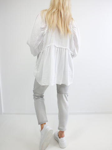 DOREEN oversize Bluse - weiß