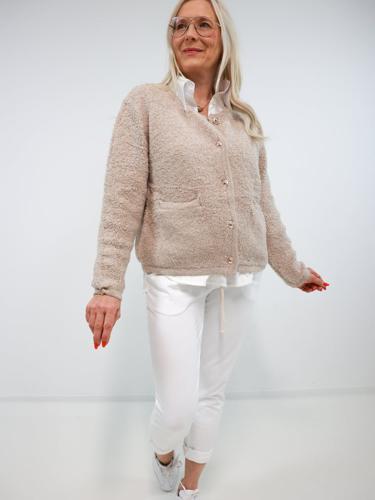 HELEN Teddy Cardigan - beige