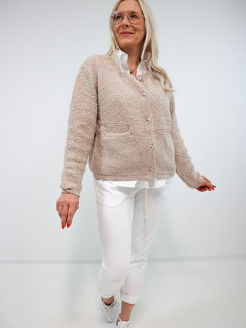 HELEN Teddy Cardigan - beige