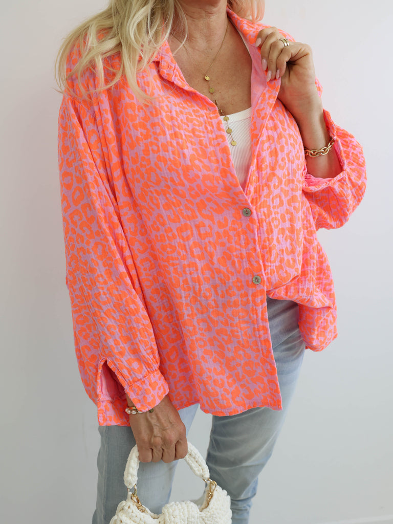 ELLA Oversize Musselin Bluse - leo - verschiedene Farben