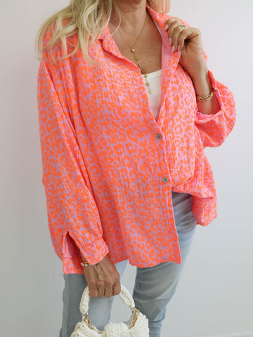 ELLA Oversize Musselin Bluse - leo - verschiedene Farben