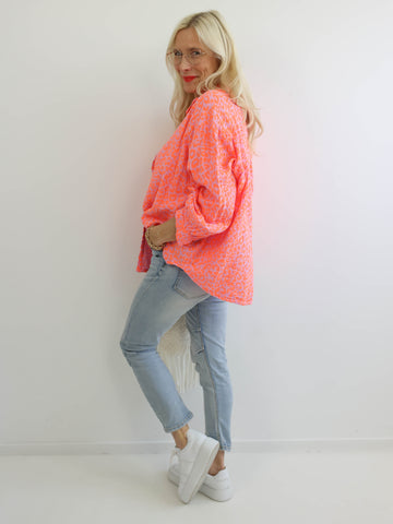 ELLA Oversize Musselin Bluse - leo - verschiedene Farben