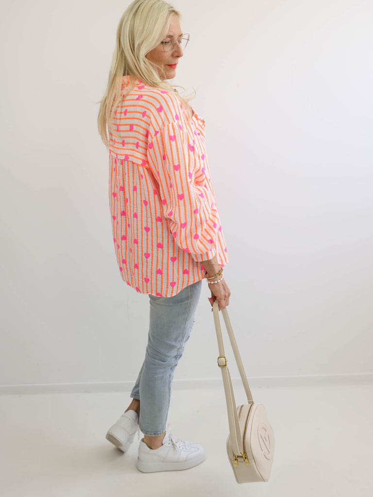 HEARTS Oversize Musselin Bluse