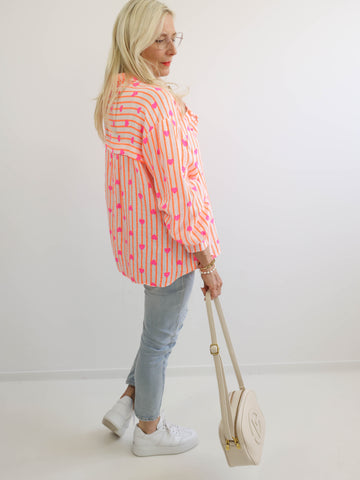 HEARTS Oversize Musselin Bluse