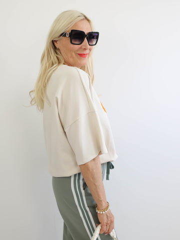 LIVIA Oversize Kurzarm Sweatshirt - verschiedene Farben