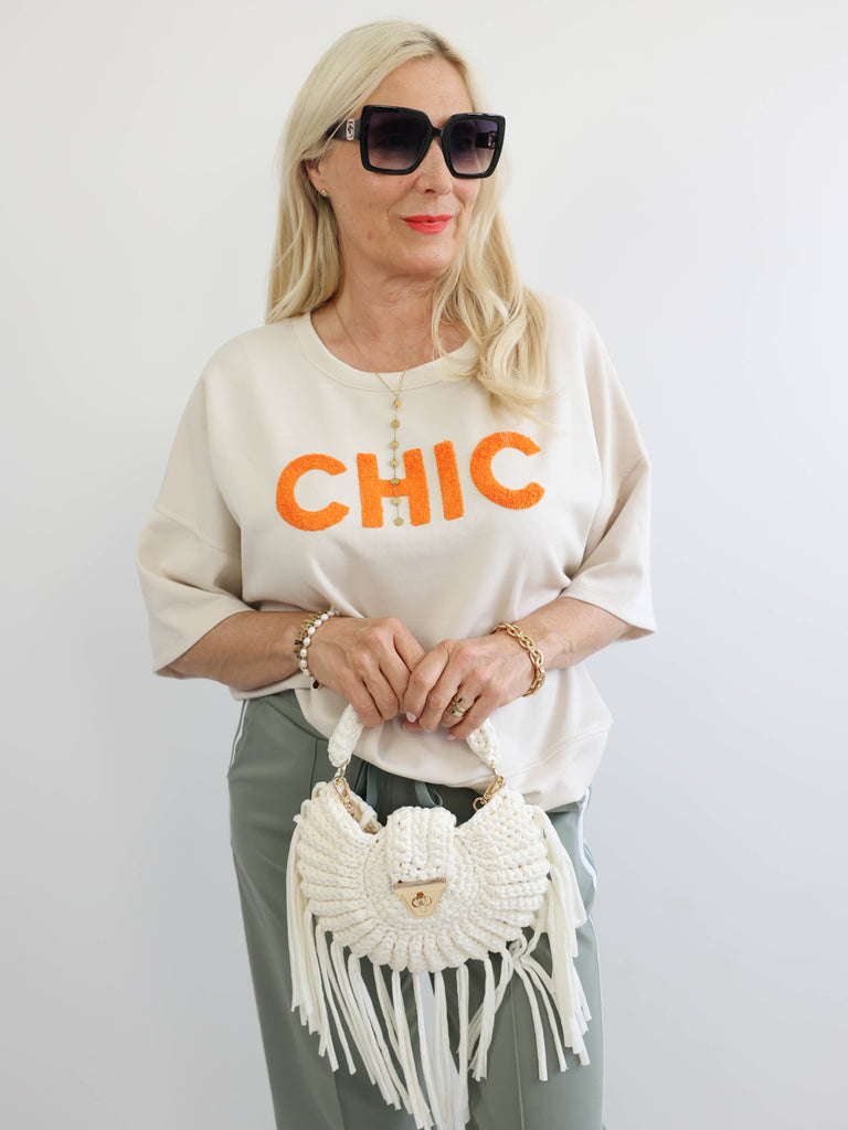 LIVIA Oversize Kurzarm Sweatshirt - verschiedene Farben