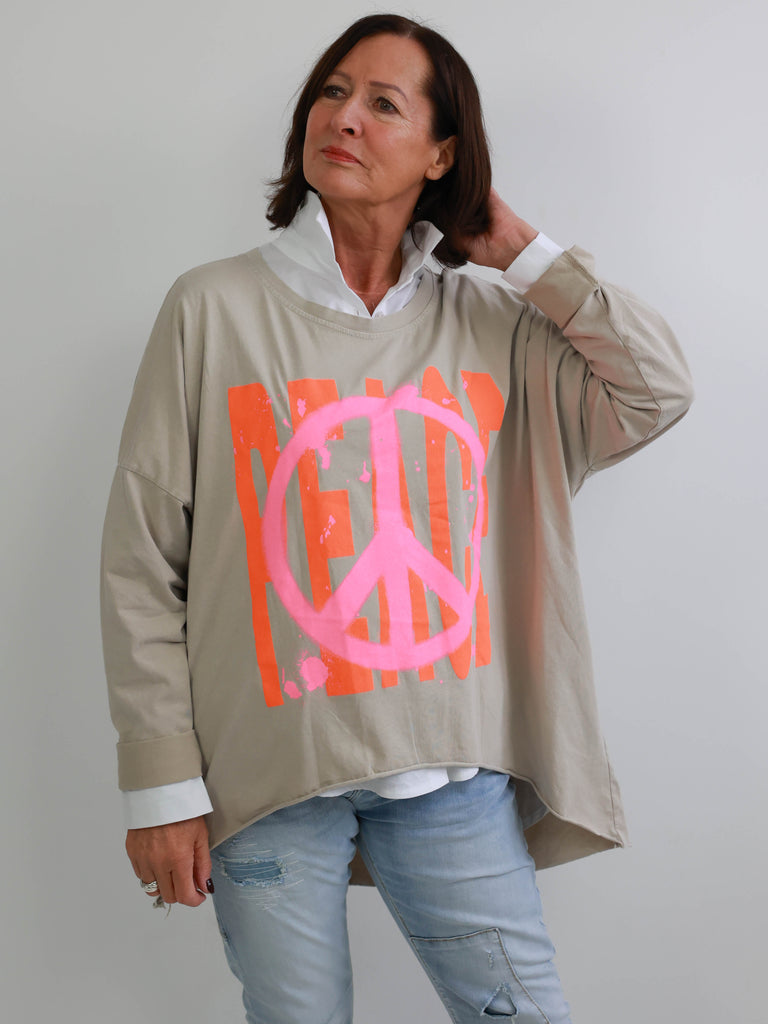 PEACE oversize Longsleeve - verschiedene Farben