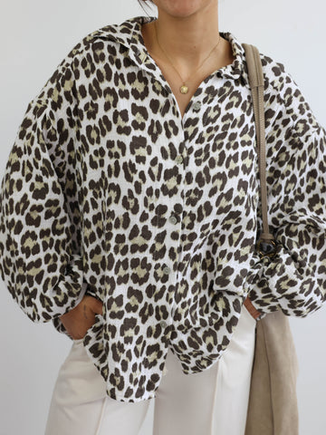 BEATE Bluse - schoko - leo