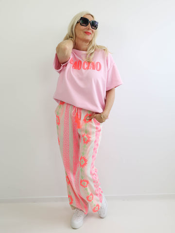 MAILA Oversize Kurzarm Sweatshirt - rosa