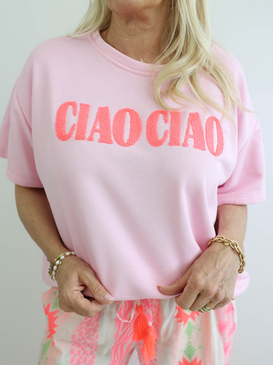 MAILA Oversize Kurzarm Sweatshirt - rosa