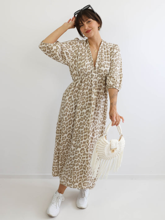 NIKA Musselin Maxikleid - leo